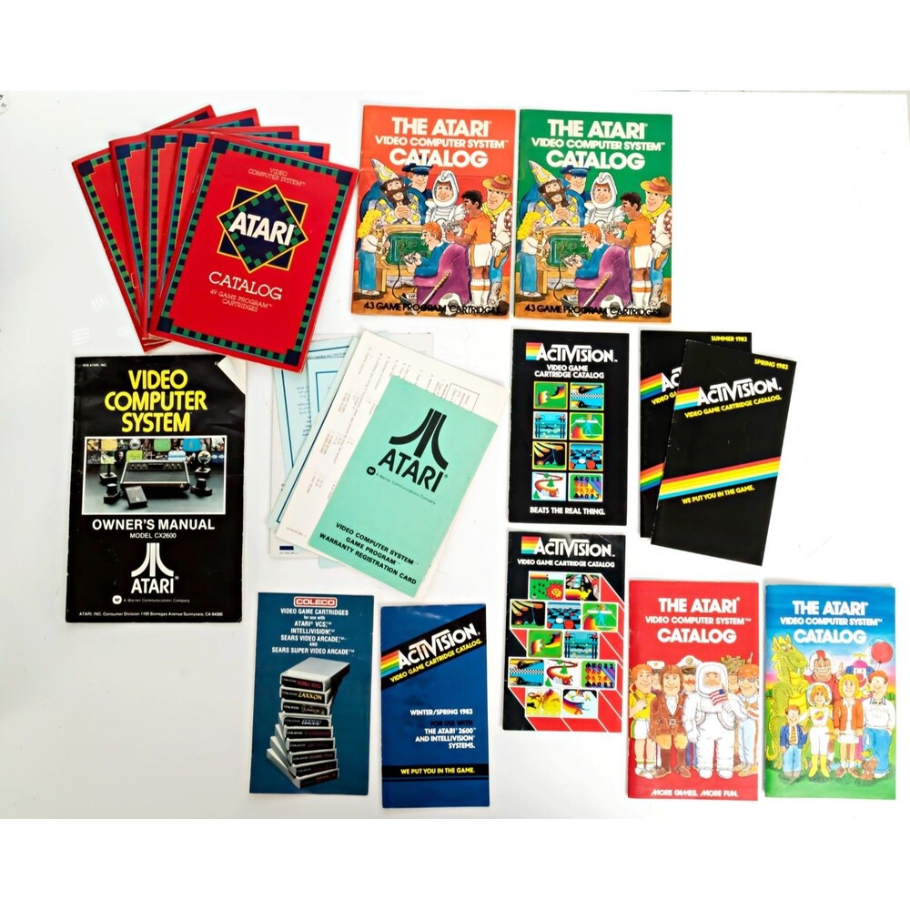 Lot of 17 Atari Vintage Original Video Game Manuals Catalogs Booklets
